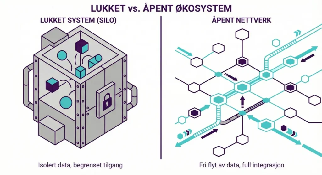 Forskjell mellom lukket IoT-system og API-first integrasjon